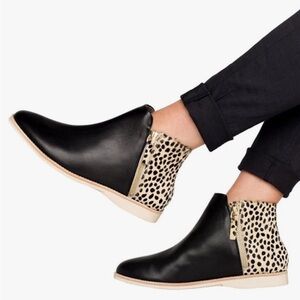 Rollie Black and Animal Print Ankle Boots